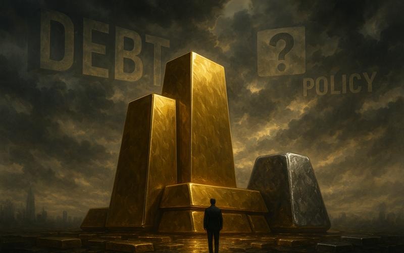 Utang Meningkat dan Ketidakpastian Kebijakan Perkuat Posisi Emas Atas Perak